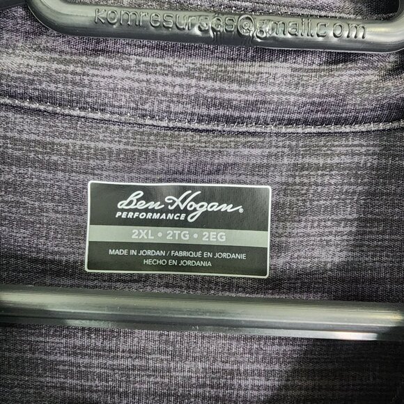 Men's Ben Hogan Performance Polo Shirt Gray Gradient 100% Polyester Size 2XL - Picture 5 of 10